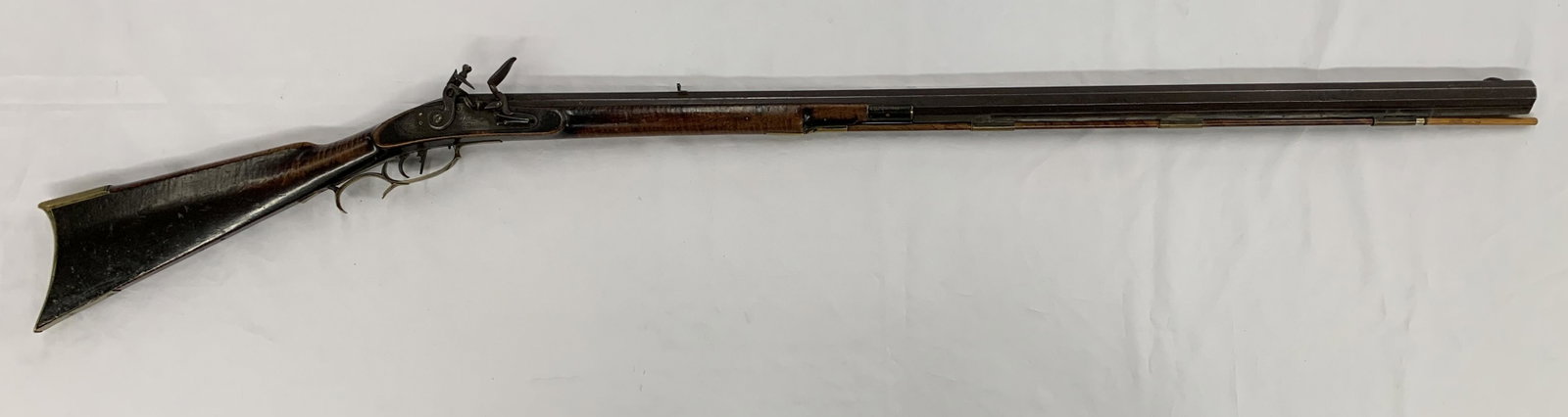 Half Stock Flintlock Rifle.: Early 19th century. 54 1/2" long. From the Clint Miller Collection.