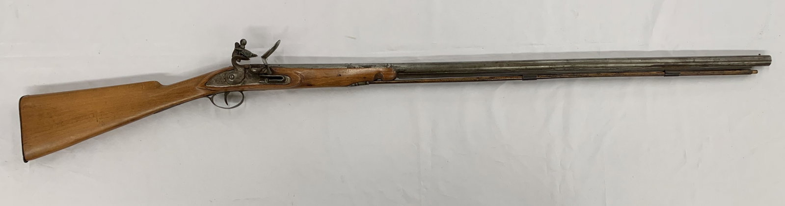 Assembled European Flintlock Rifle.: 1/2 Stock Flint Rifle.19th century 51" long. From the Clint Miller Collection.