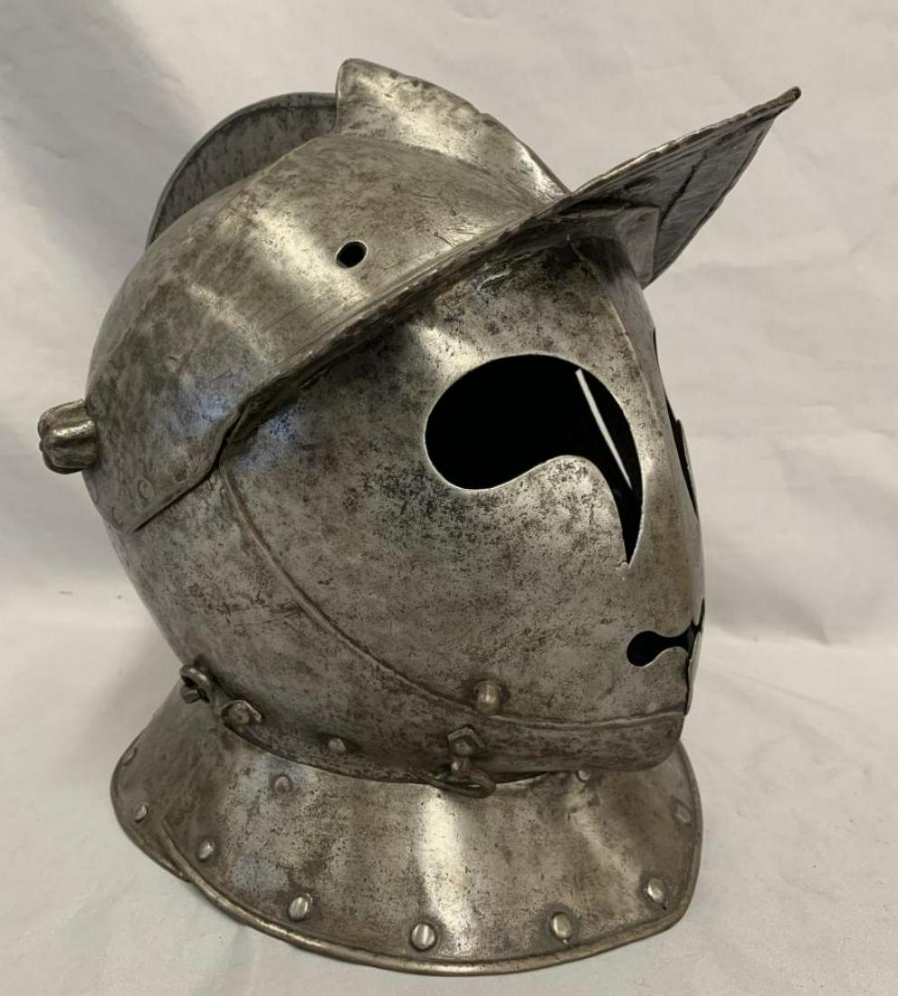 Early Armor Helmet: 12" Tall. From the Clint Miller Collection.