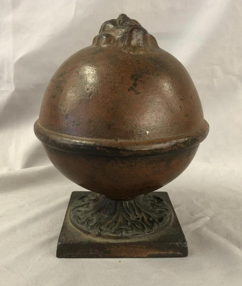 Cast Iron Figural String Holder.: 8" Tall. Man's Face with open mouth. See images for details.