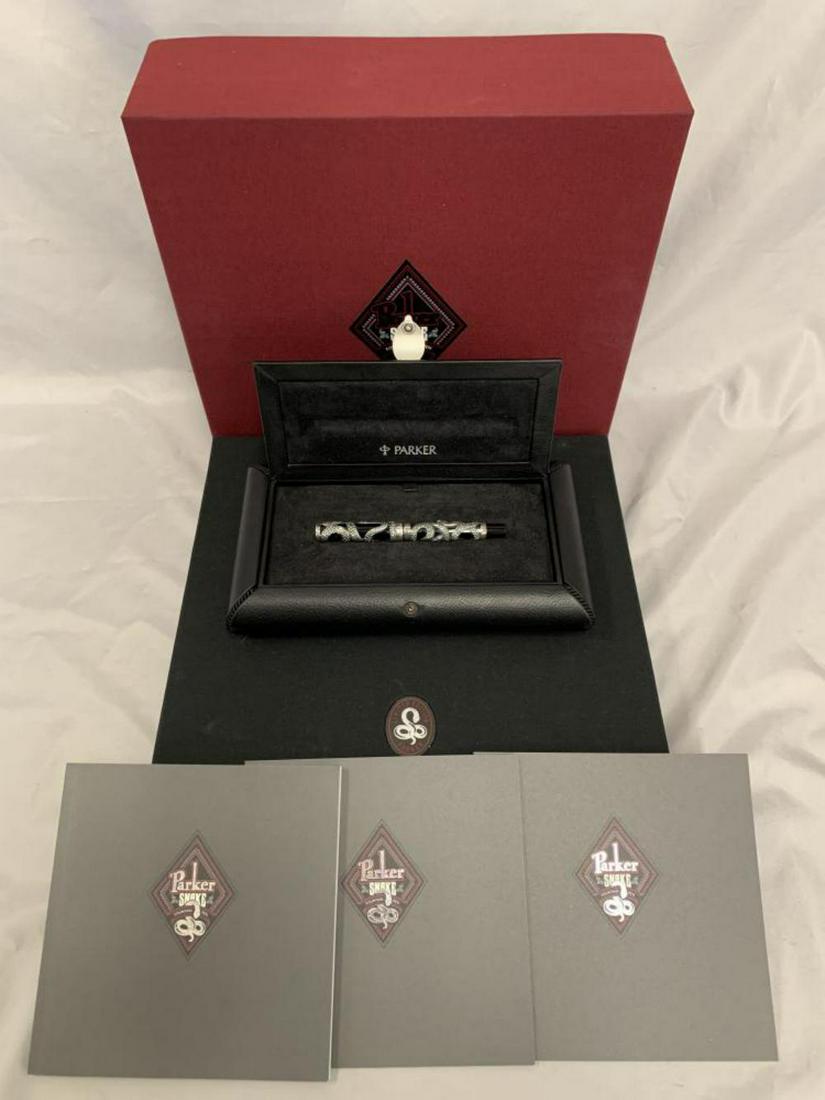 Parker. Snake Silver Limited Edition Fountain Pen.: Unused in original box complete. No.750/5000. Original black outer paper box has some tears.