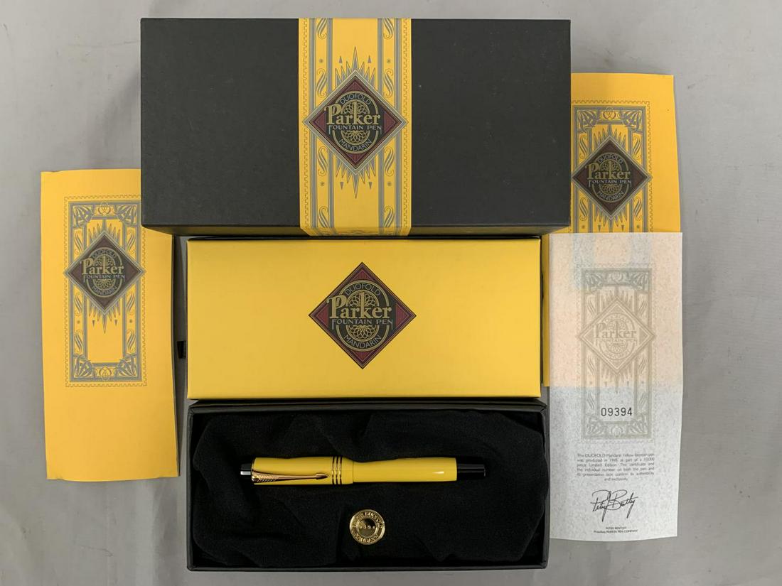Parker. Mandarin Limited Edition Fountain Pen.: Unused in original box complete. Nib marked 18K 750.
