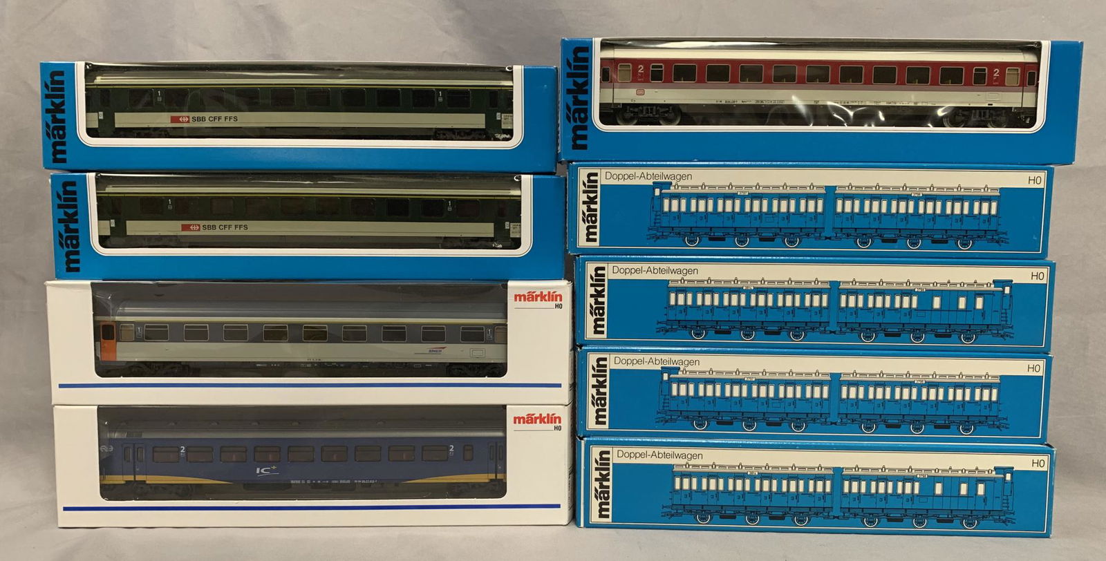 9 Boxed Marklin HO Passenger Cars (1 of 2)