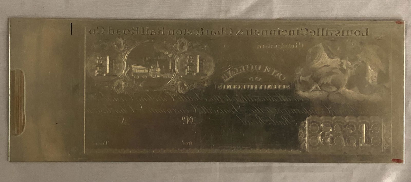 Louisville, Cincinnati & Charleston Printing Plate (1 of 3)