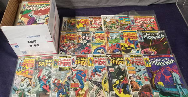 Marvel Comics Lot, Amazing Spider-Man & More: Includes 100, 136, 139, 166, 167, 171, 174, 180, 185, 186, 187, 188, 189, 190, 191, 192, 193, 194, 195, 196, 197, 198, 199, 200, 201, 202, 204, 205, 206, 216, 247, and other assorted issues thru 427.