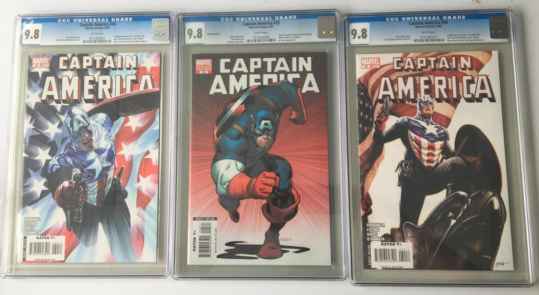 Captain America Lot of Three CGC 9.8 Books. (1 of 5)