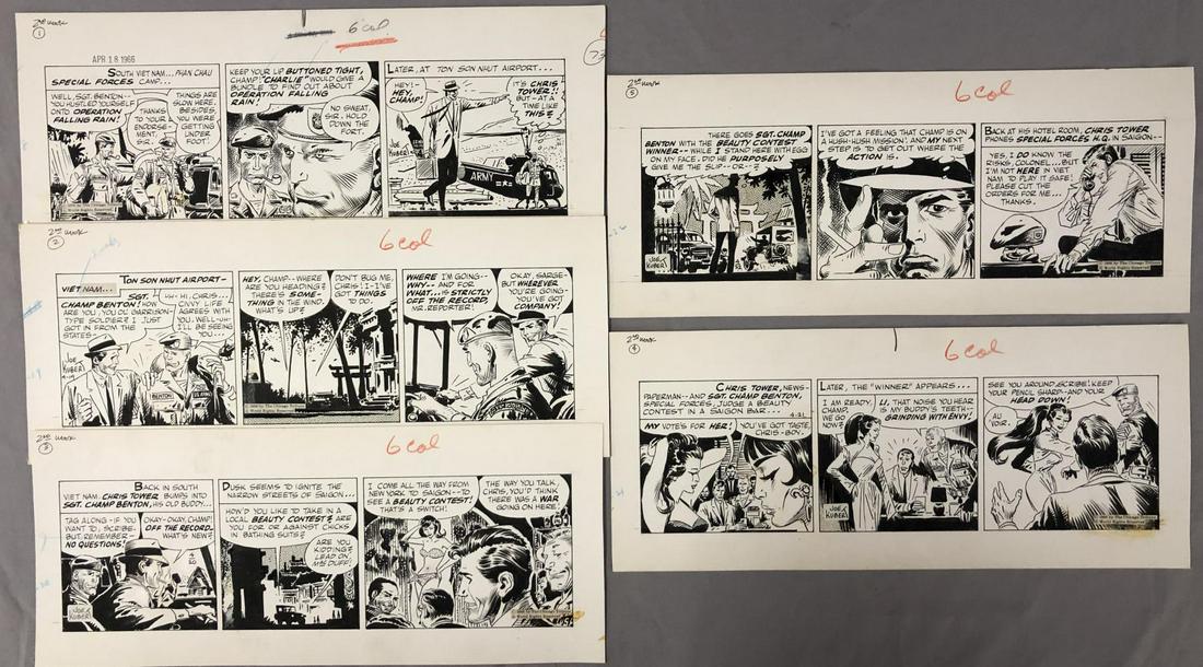 Joe Kubert, The Green Beret, 5 Orig Daily Strips (1 of 1)