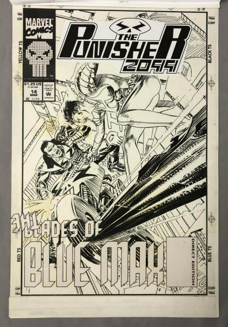 Joe Kubert, Punisher 2099 #14, Orig Cover Art Page (1 of 2)