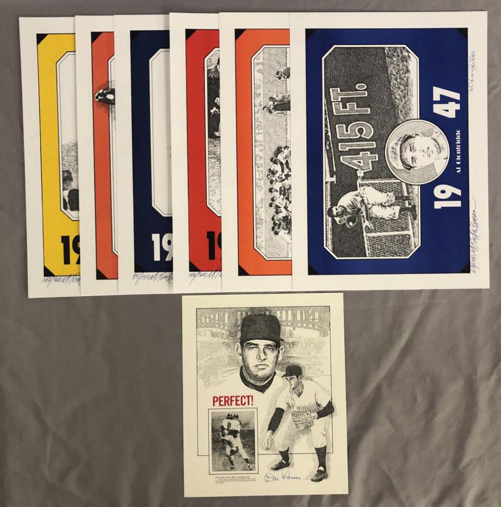 Lot of 7 Signed Baseball Prints, Murray Tinkelman (1 of 8)