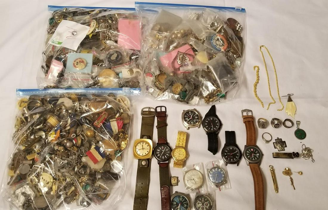 Gold, Silver and Costume Jewelry Lot. (1 of 11)