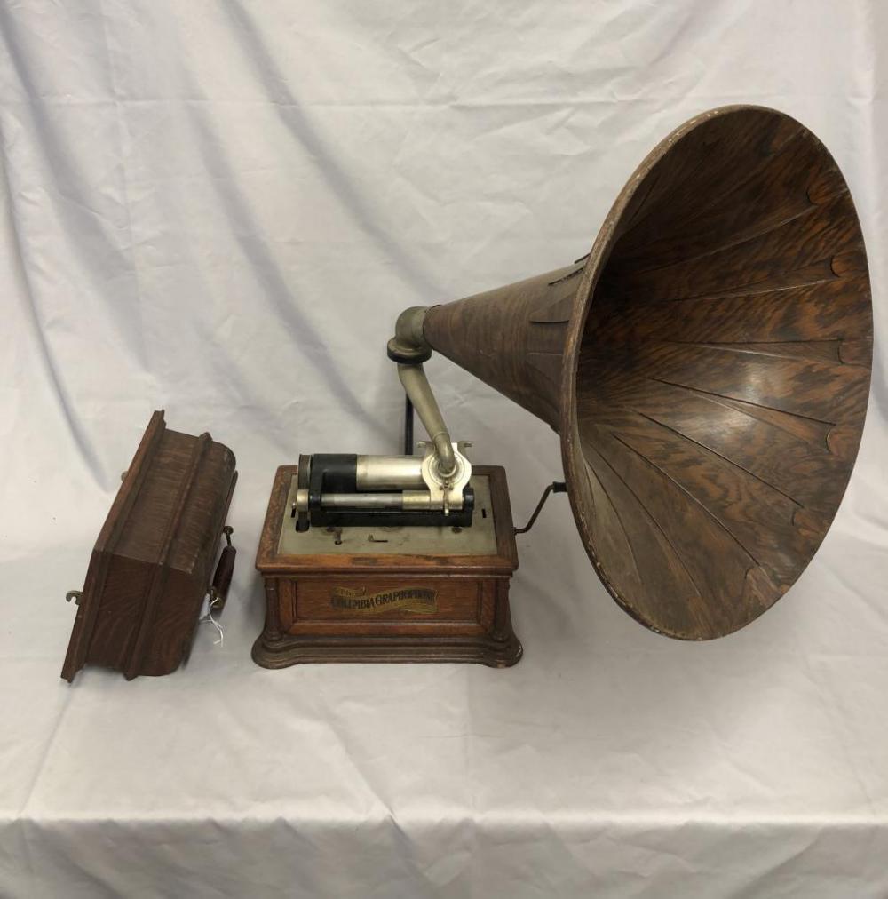 Oak Cased Columbia Graphophone with Wood Horn (1 of 8)