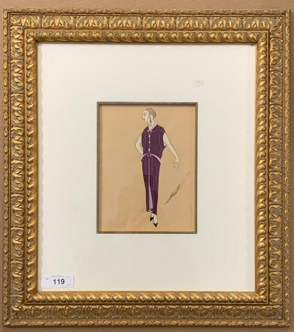 Erte, Original Gouache on Paper Illustration (1 of 6)