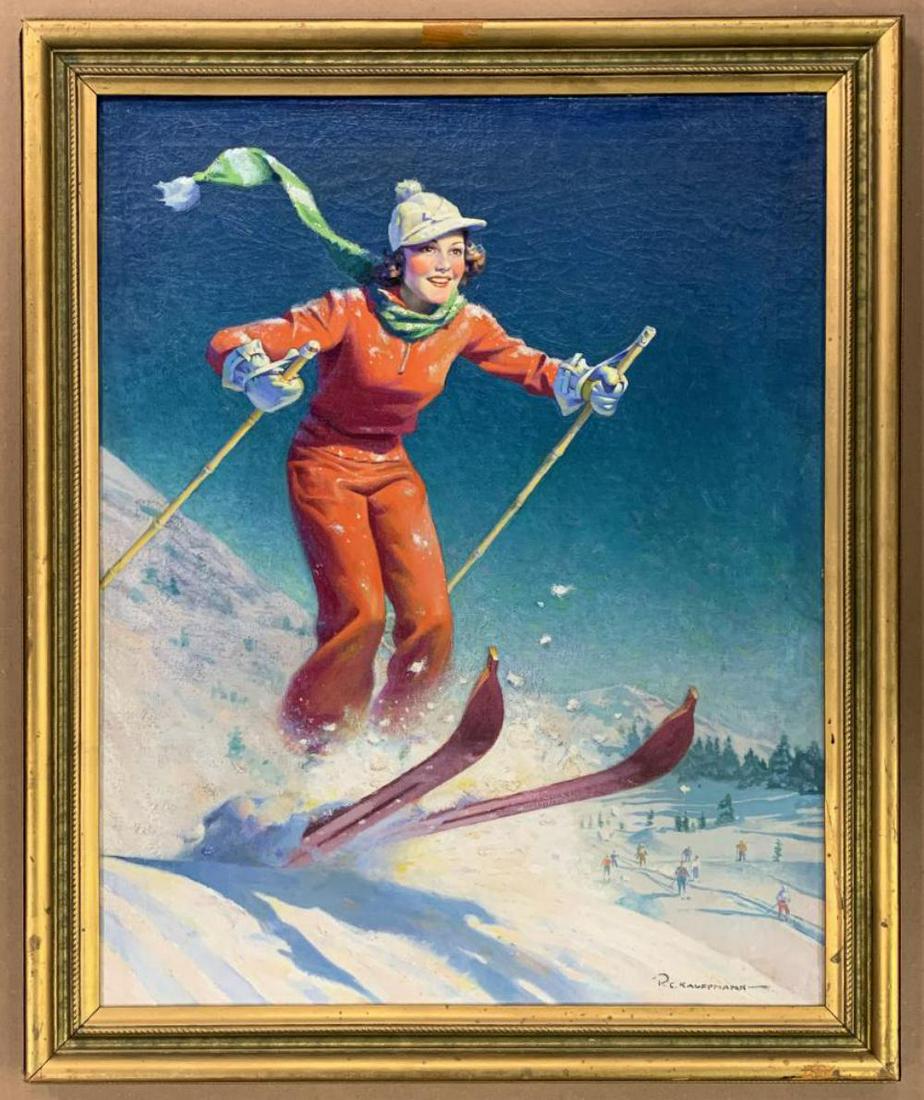 Robert Kauffmann, "Skier", Oil on Canvas (1 of 8)