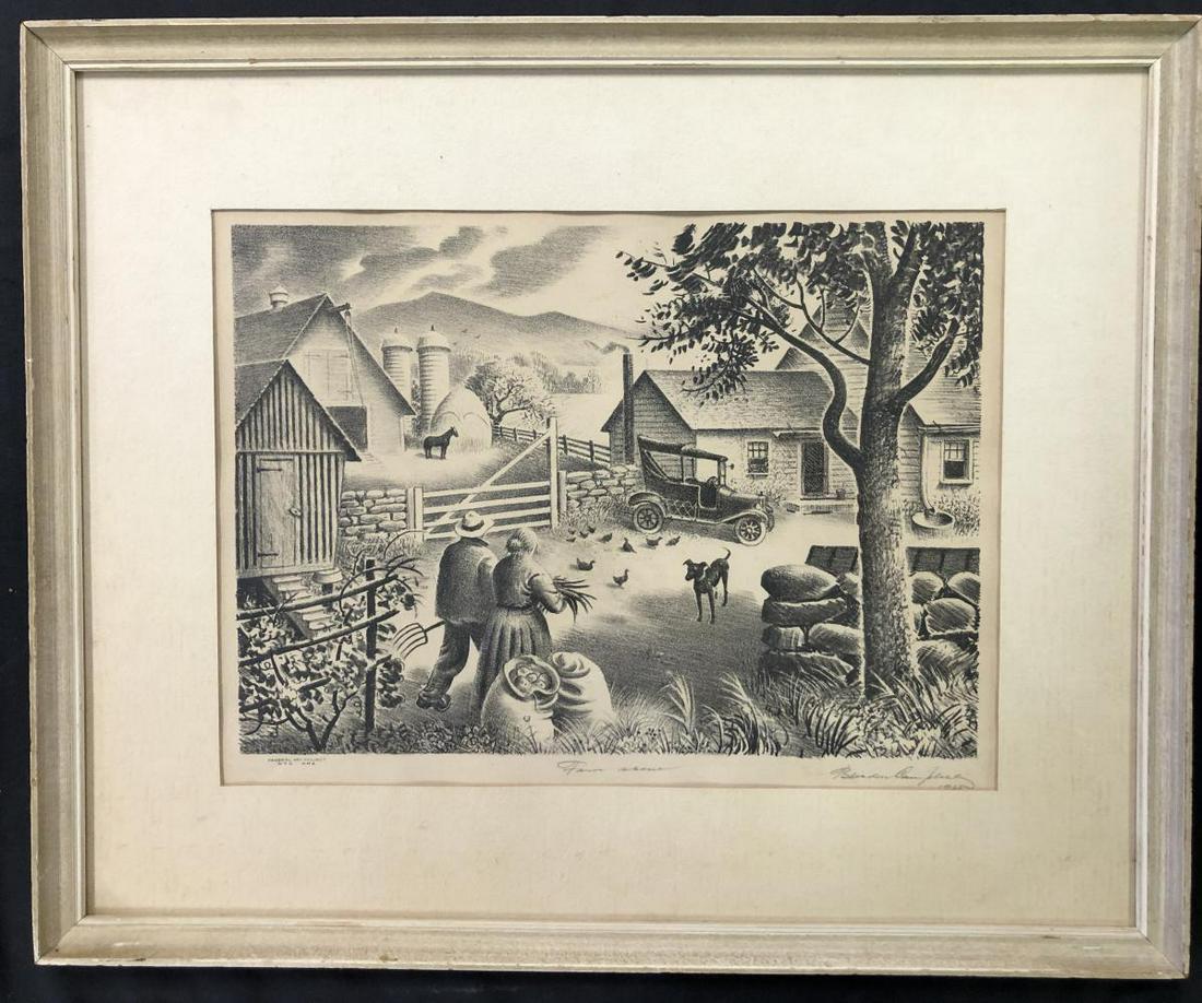Blendon Reed Campbell, WPA Litho "Farm Scene" (1 of 6)
