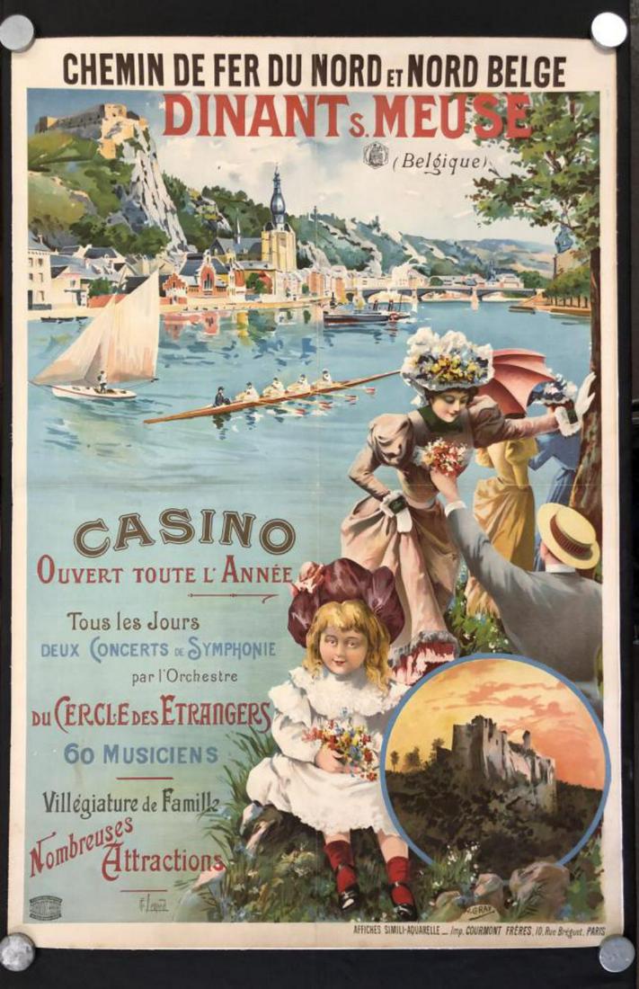 Vtg Belgian Northern Railway Travel Poster, H Gray (1 of 6)