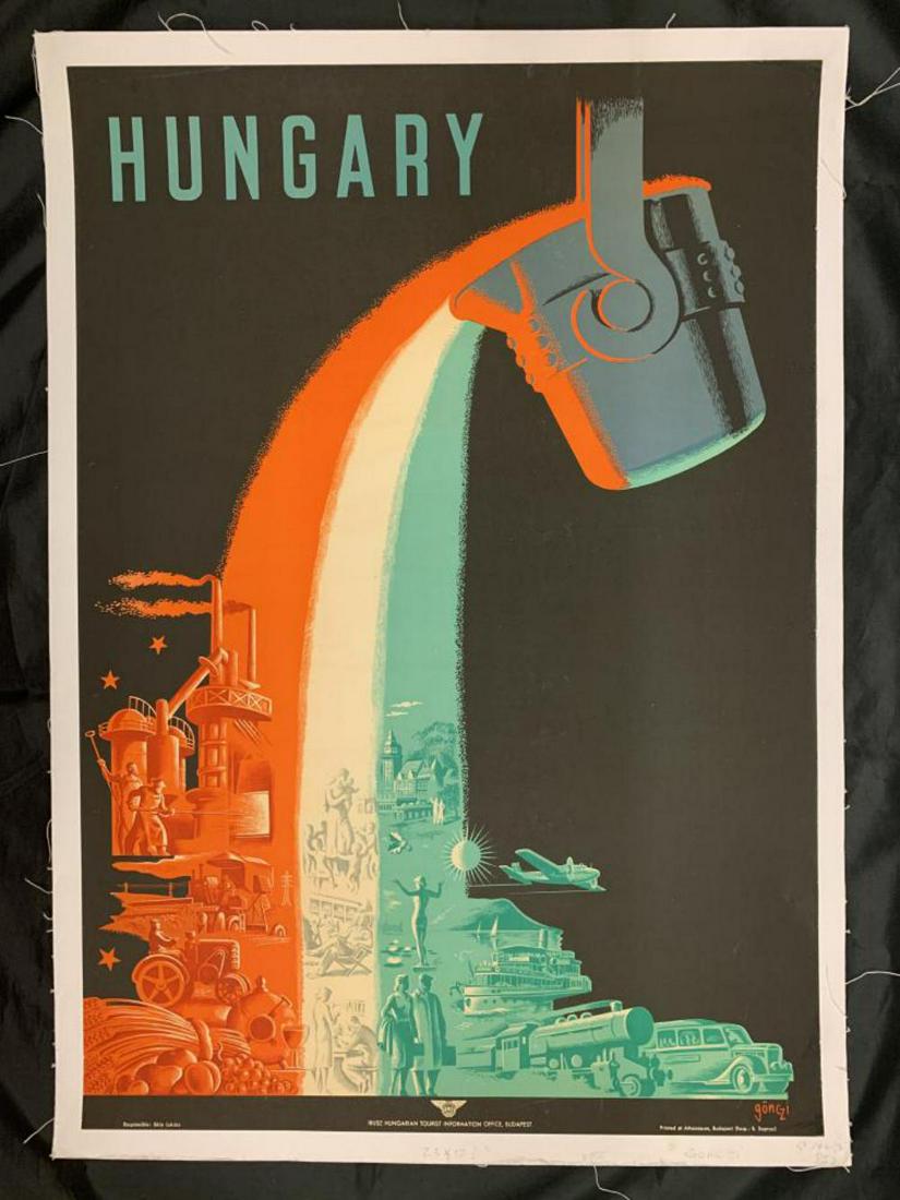 c.1947 Hungary Communist Era Travel Poster, Gonczi (1 of 4)