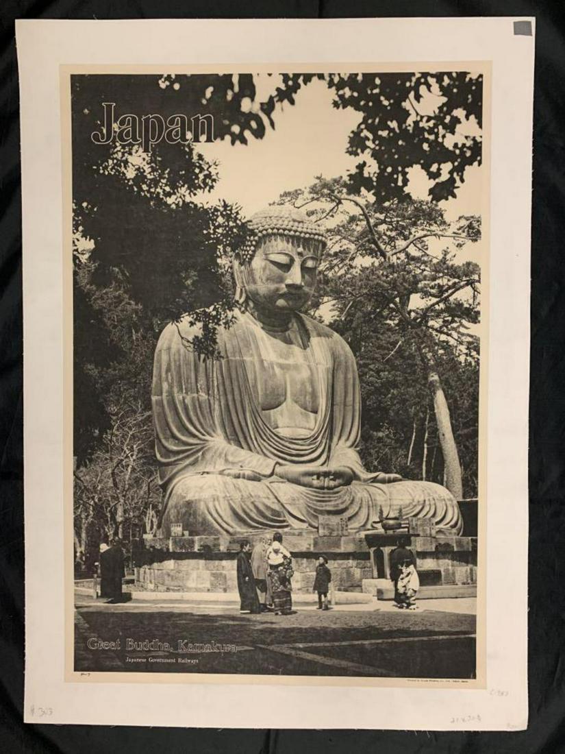 c.1937 Japan Railways Travel Poster, Great Buddha (1 of 3)