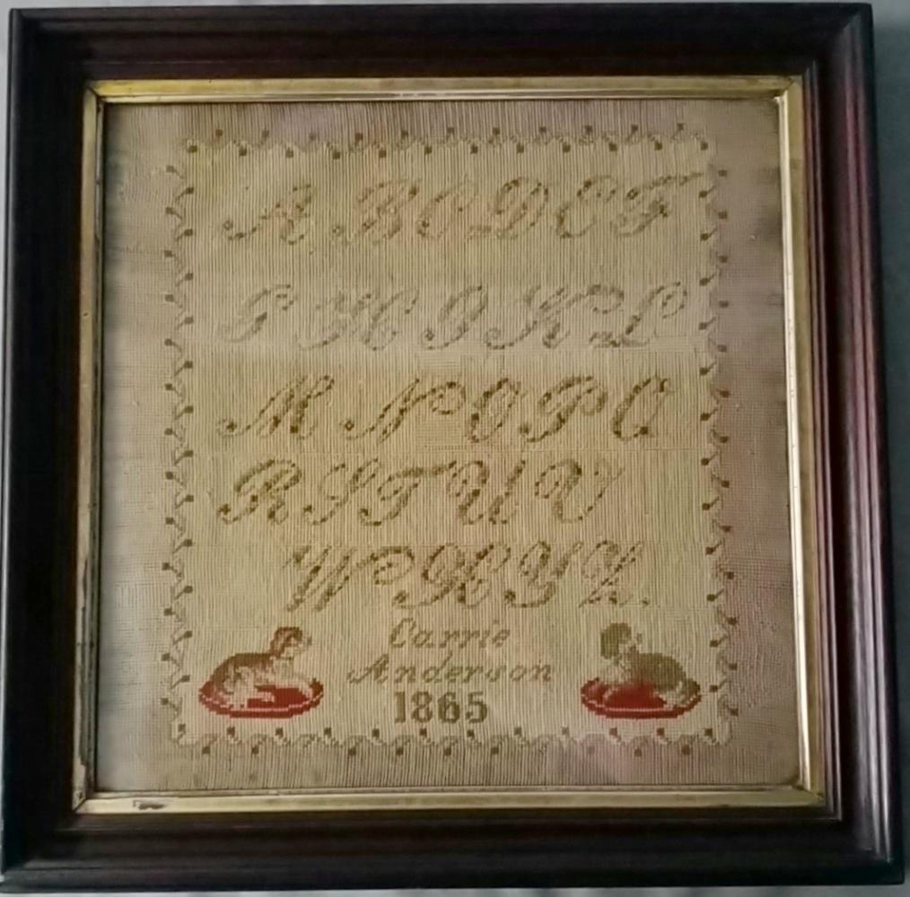Framed 1865 Sampler (1 of 2)