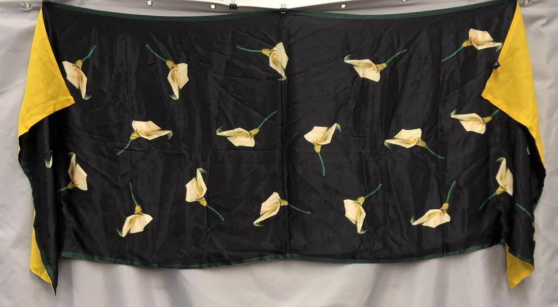 Yves St. Laurent.  Lot of Two Silk Scarves. (1 of 4)