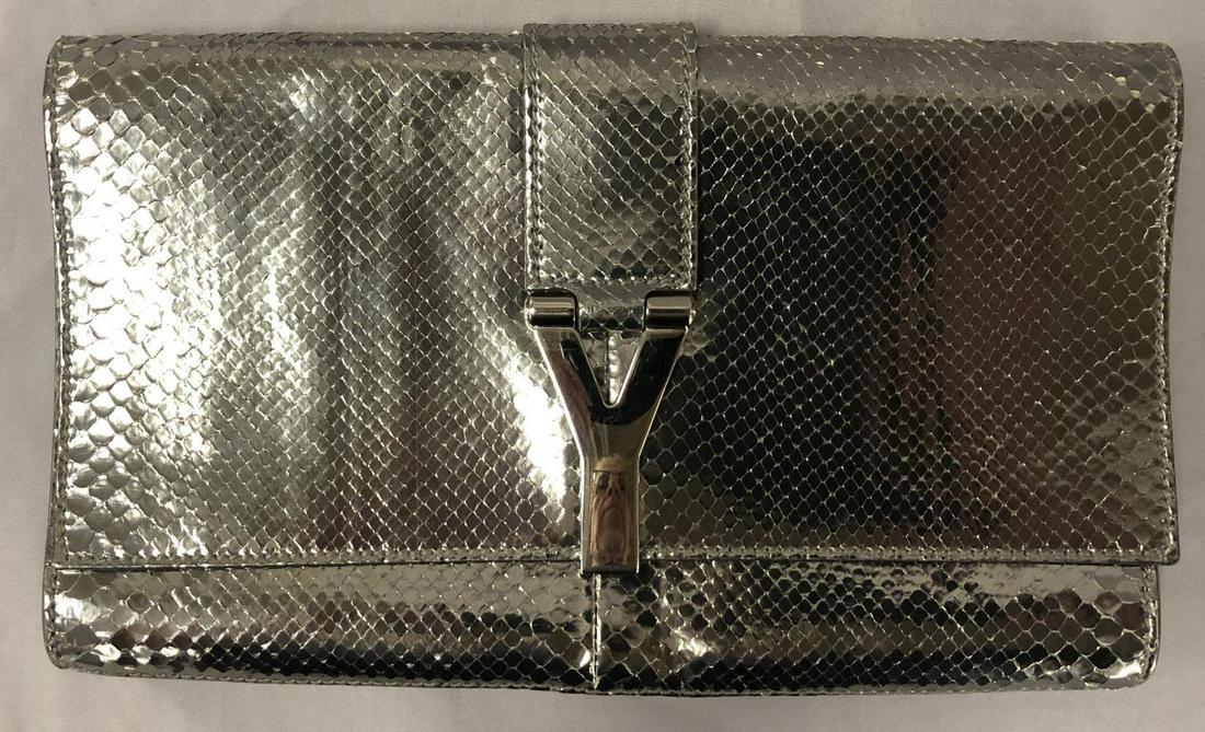 Yves St. Laurent Silver Scaled Clutch. (1 of 3)