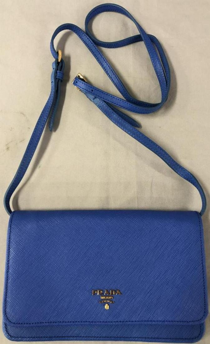 Prada Blue Leather Shoulder Bag (1 of 8)