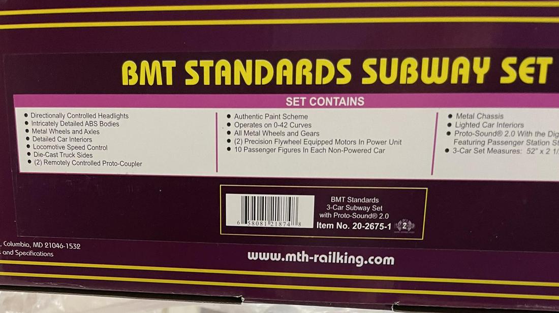 MTH 20-2675-1 BMT Subway Set (1 of 1)