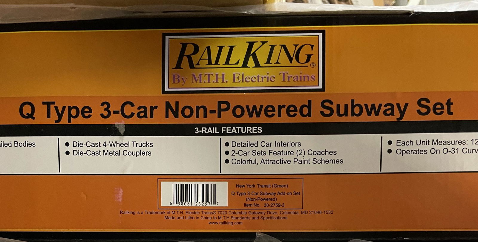 MTH RailKing 30-2759-03 Q Type Subway 3 Cars (1 of 2)