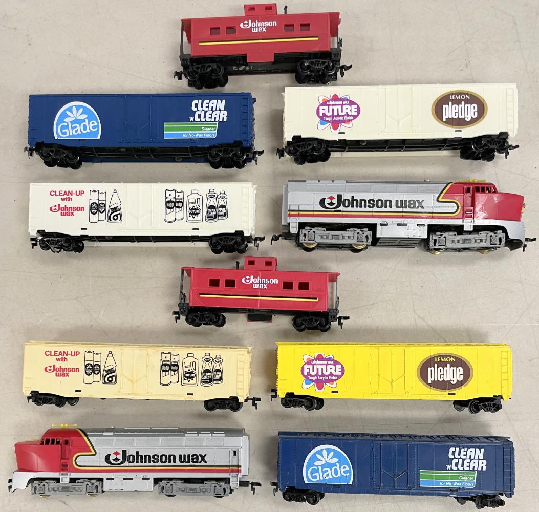 2 Tyco HO Johnson Wax Promo Sets, RARE Car (1 of 3)