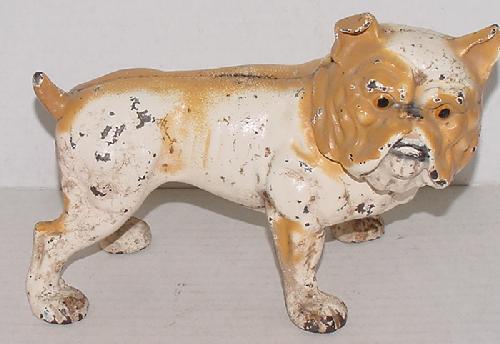 STILL BANK. CAST IRON BULLDOG.: LARGE SIZE 8". JOHN WRIGHT.