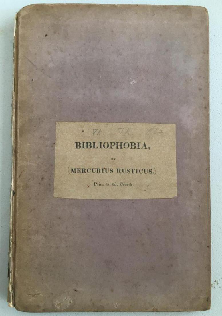 Thomas Frognall Dibdin. Bibliophobia. (1 of 3)