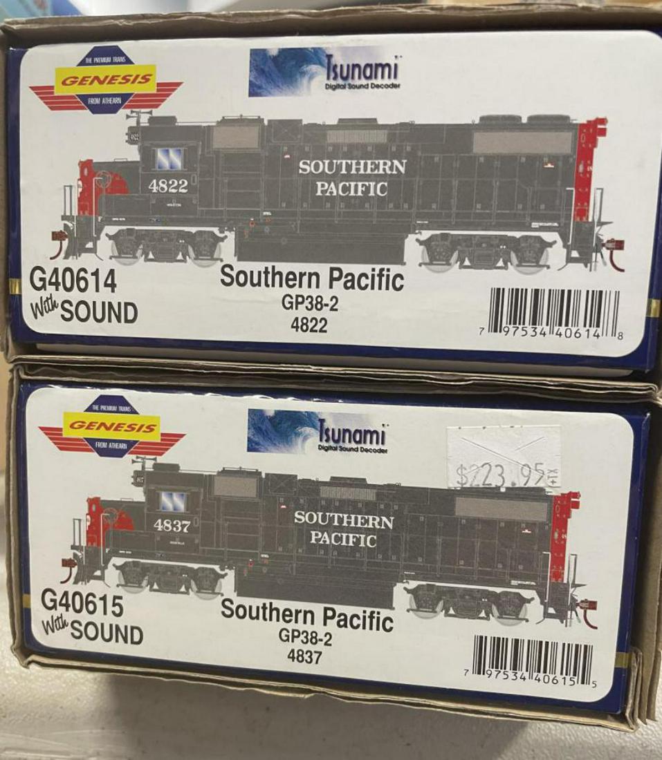 2 Boxed Athearn Genesis HO SP GP38-2 Diesels (1 of 1)