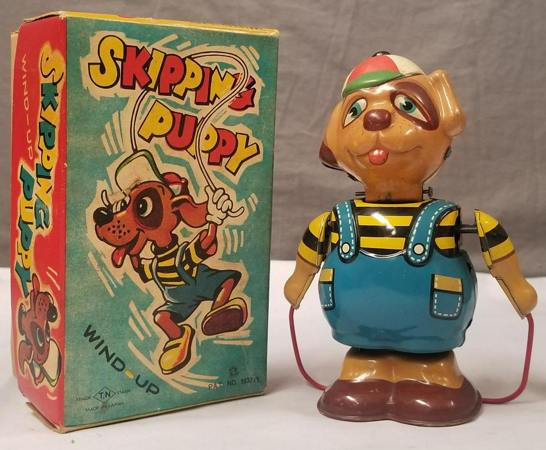 Boxed Skipping Puppy Wind-Up Tin Toy (1 of 5)