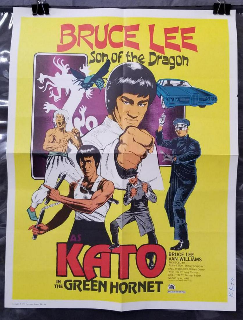 1974 Bruce Lee The Green Hornet Kato Style Poster: The Green Hornet (20th Century Fox, 1974). Folded. Poster (16.5" X 22.5") Kato Style. Starring Bruce Lee, Van Williams, and more. Directed by Norman Foster. Unrestored poster with bright colors and a