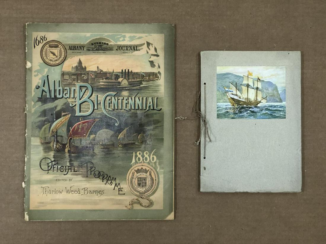 Albany Bi Centennial Official Programme.: 1886 Spine Wear. Complete. todether with a Beautiful Hudson Fu,ton Celebration Program