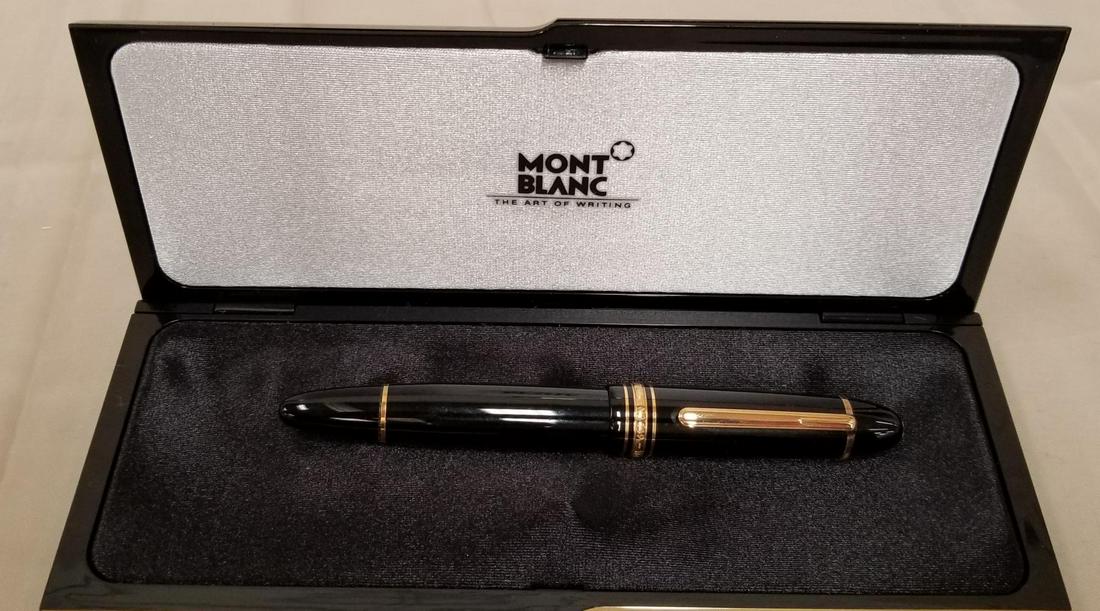 Montblanc Fountain Pen 149 Meisterstuck: Medium Nib. Lot includes pen and Montblanc case. Does not include original box. From the Estate of Joseph Callahan
