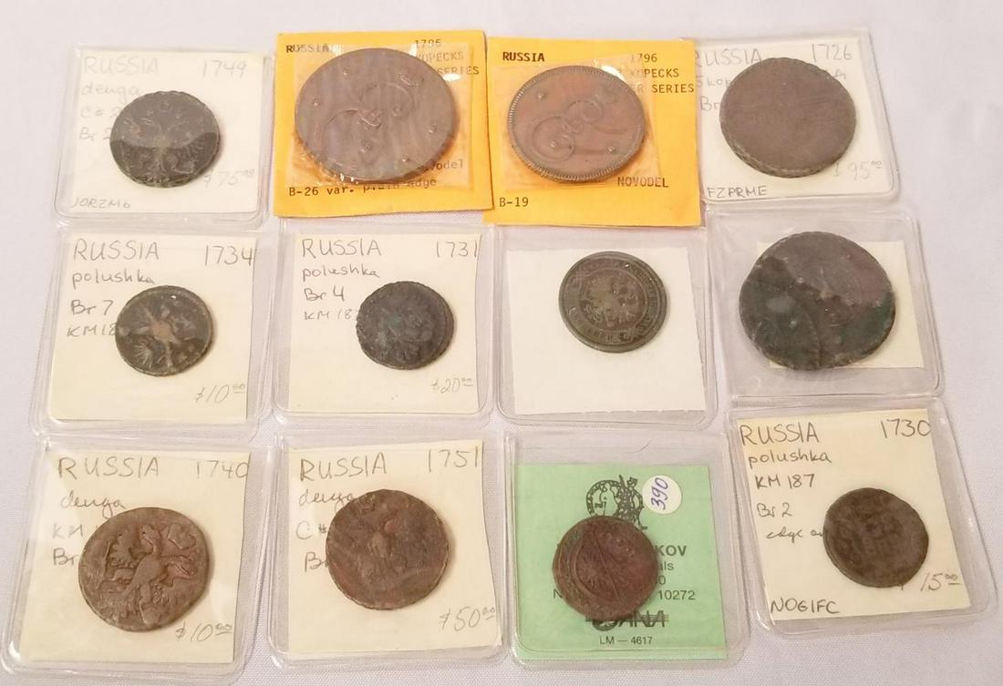 Russia, 18th Century Coin Lot of (12) (1 of 4)