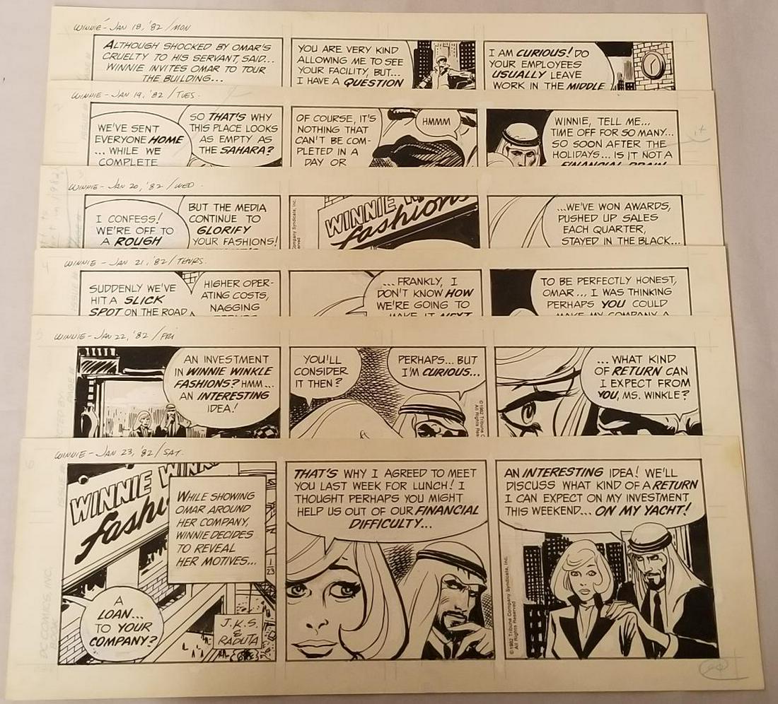 Joe Kubert. Winnie Winkle. Lot of (6) Dailies. (1 of 7)