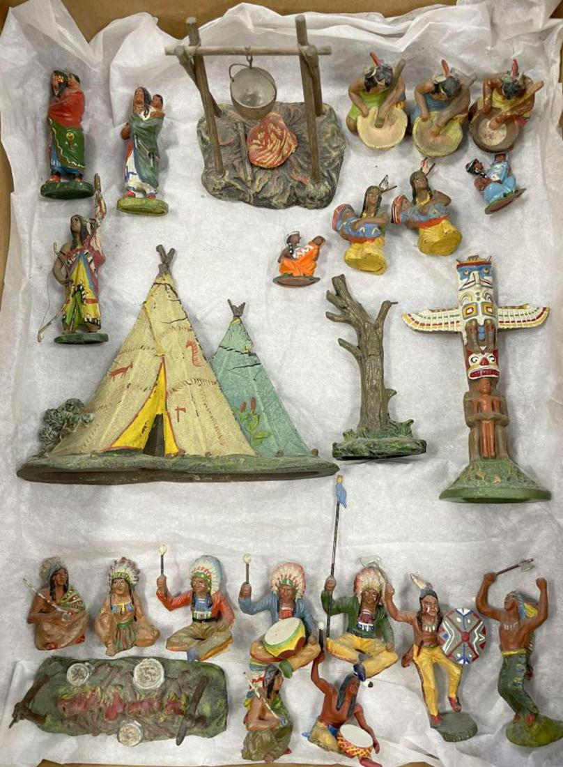 24pc Elastolin Indian Village (1 of 6)