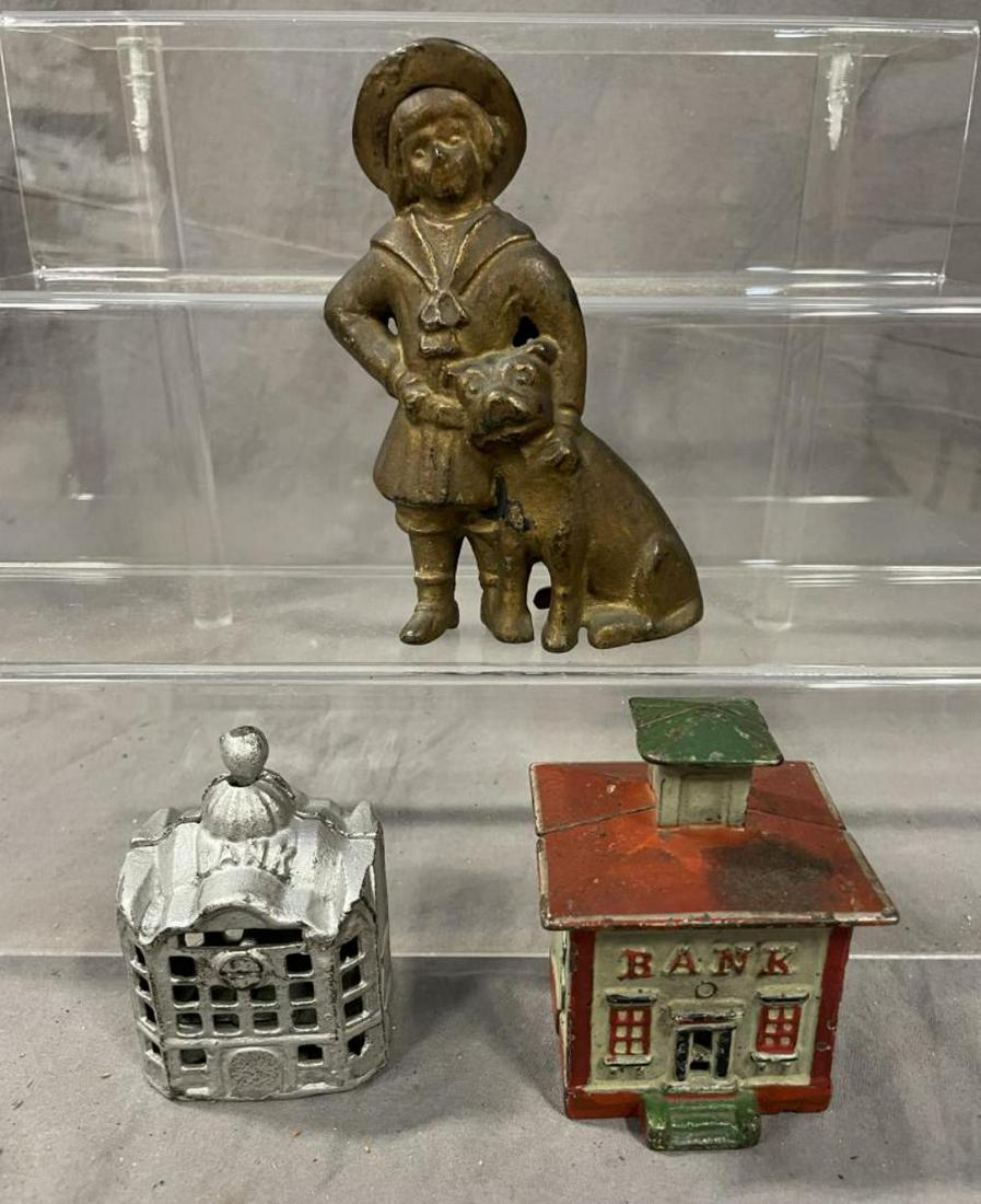 3 Original Cast Iron Still Banks (1 of 3)