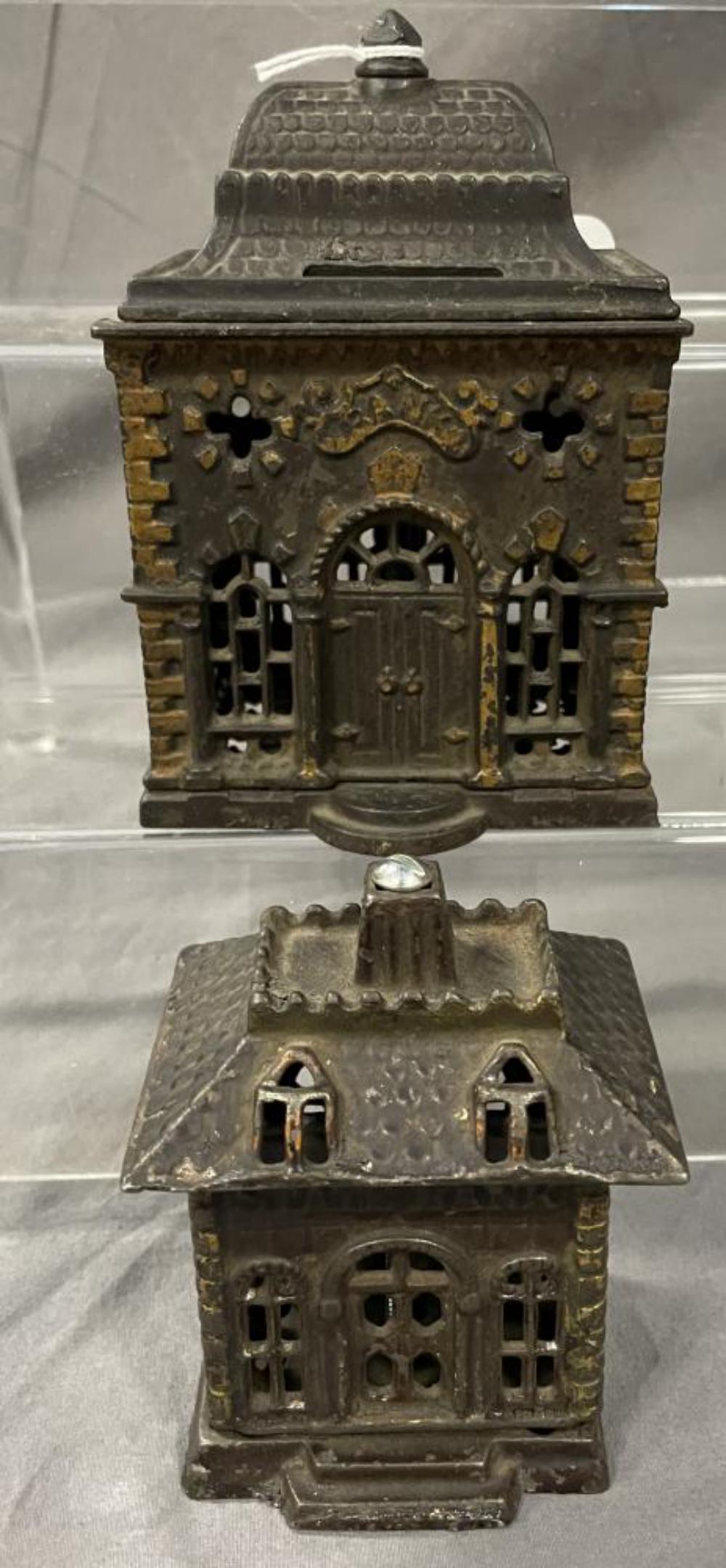 2 Vintage Cast Iron Bank Still Banks (1 of 3)