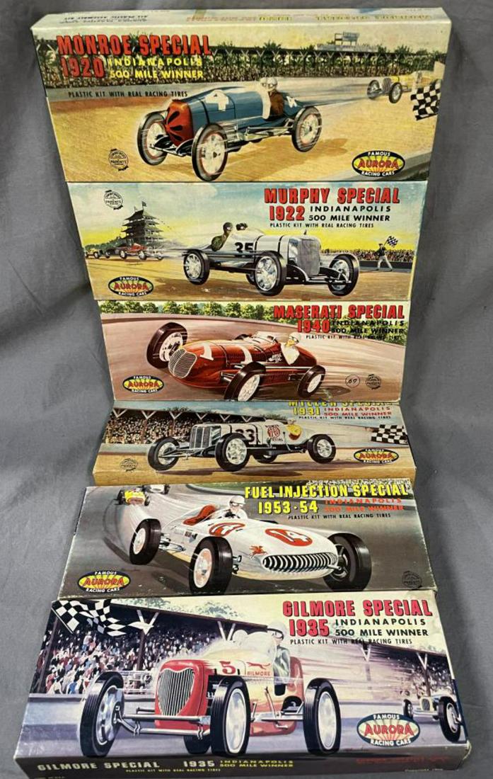 6 Vintage Aurora Famous Race Car Model Kits (0177) on Mar 02, 2022