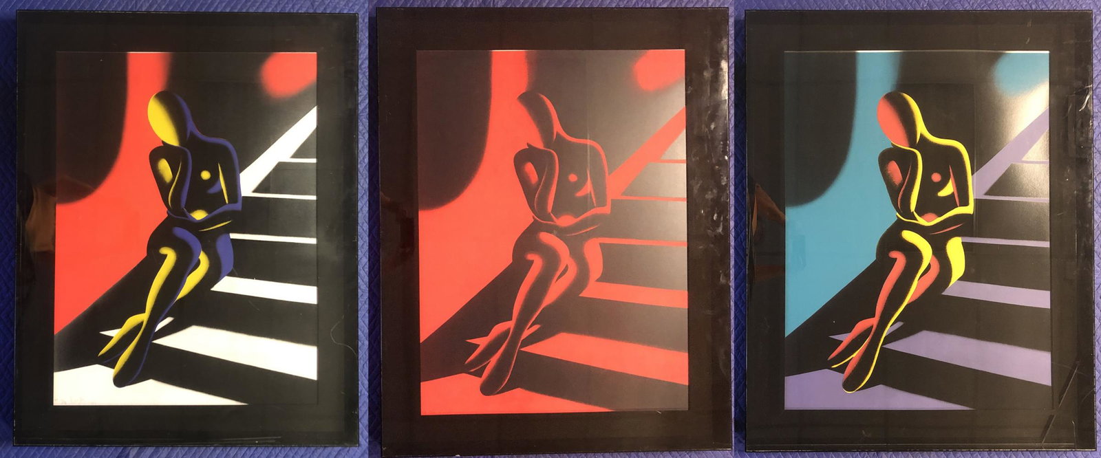 Mark Kostabi, "Upwardly Mobile" Serigraph Triptych (1 of 10)