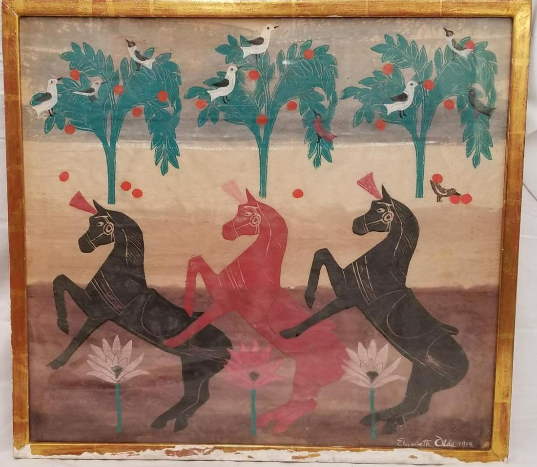 Elizabeth Olds (1896 - 1991) Watercolor and Oil. (1 of 4)