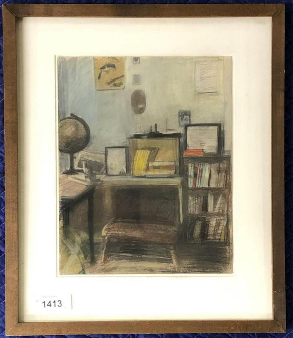 Peter Deanna, Pastel on Paper, "Artist Studio" (1 of 2)