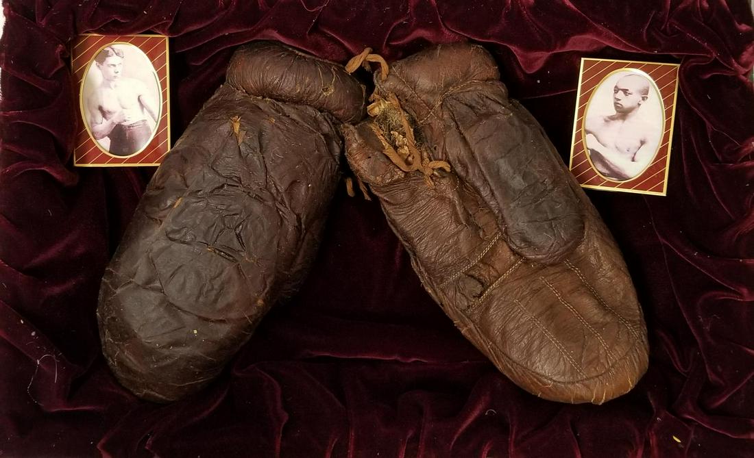 Frank Erne 1897 Fight Worn Gloves. (1 of 6)