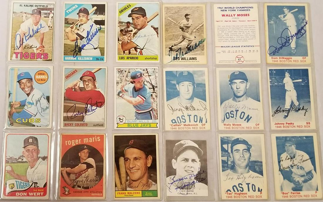 Lot of (19) Signed Baseball Cards. (1 of 7)