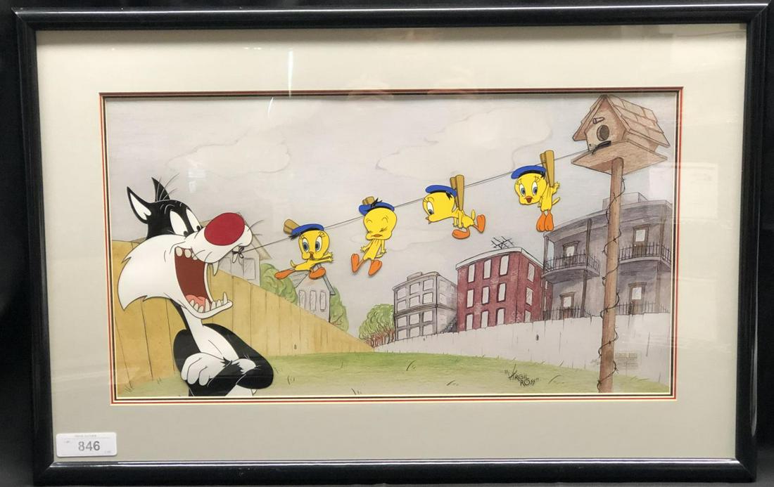 Signed Virgil Ross Tweety LE Handpainted Cel (1 of 3)