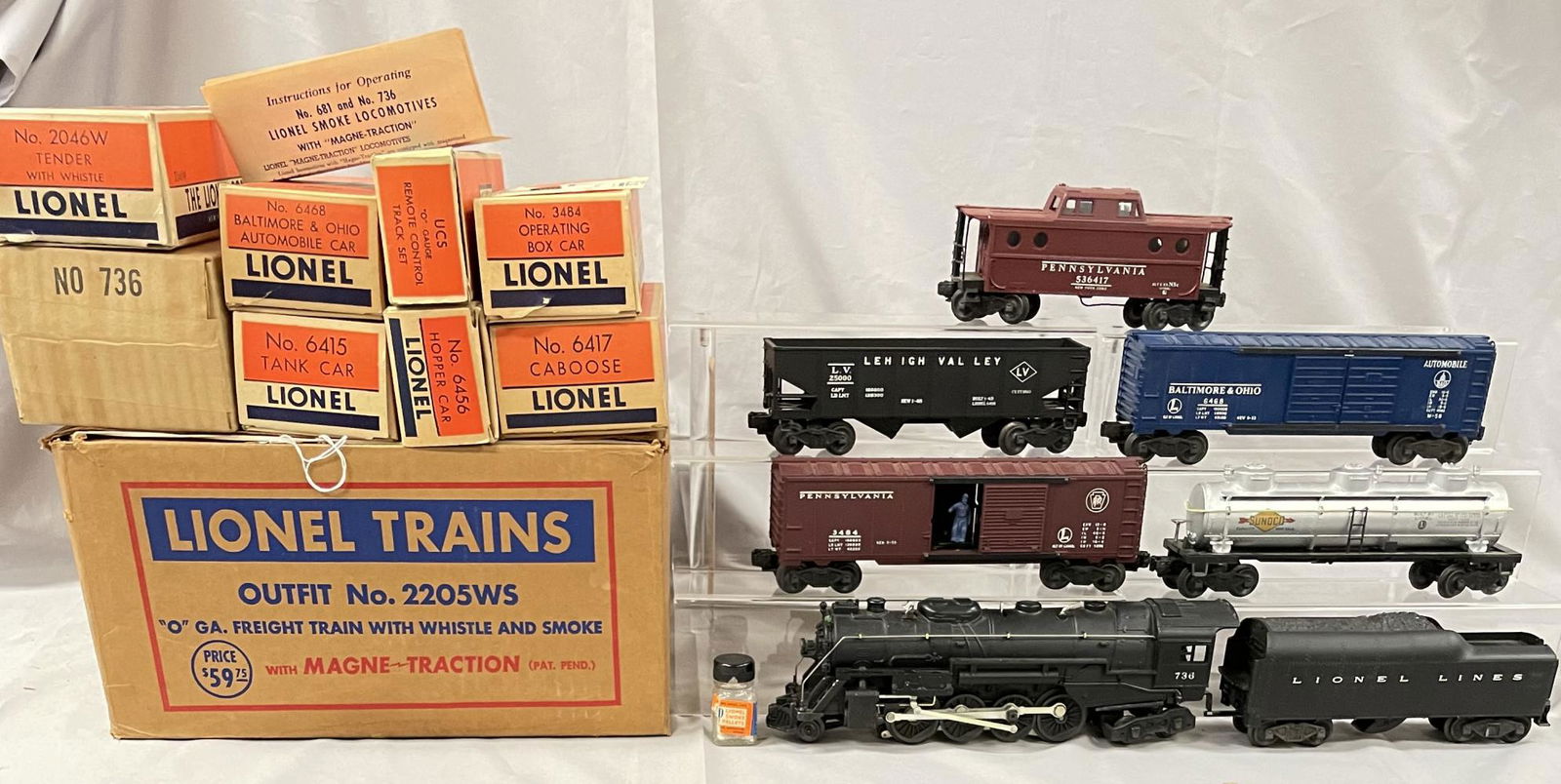 Boxed 1954 Lionel 736 Set 2205WS (1 of 6)