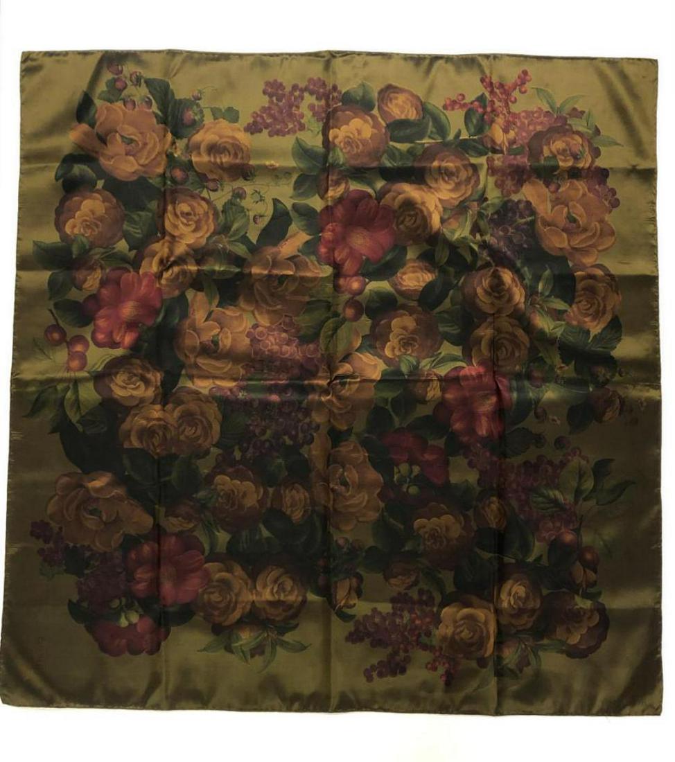 Chanel Silk Scarf: 100% Silk, made in Italy. Approx. 37" x 37". No tag present. Some light fabric pulls.