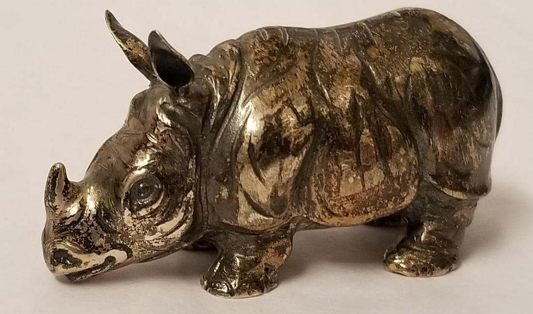 Buccellati. Sterling Rhinoceros.: 2 3/4" long.